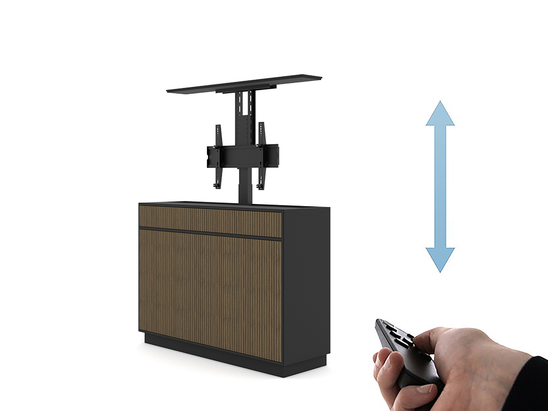 M TVLift 65" Design Walnut Multibrackets