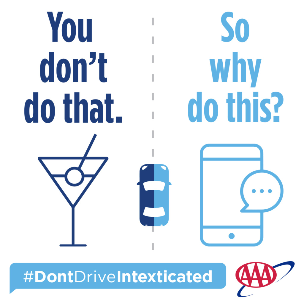 Don't Drive Intoxicated, Don't Drive "Intexticated" AAA Oregon/Idaho