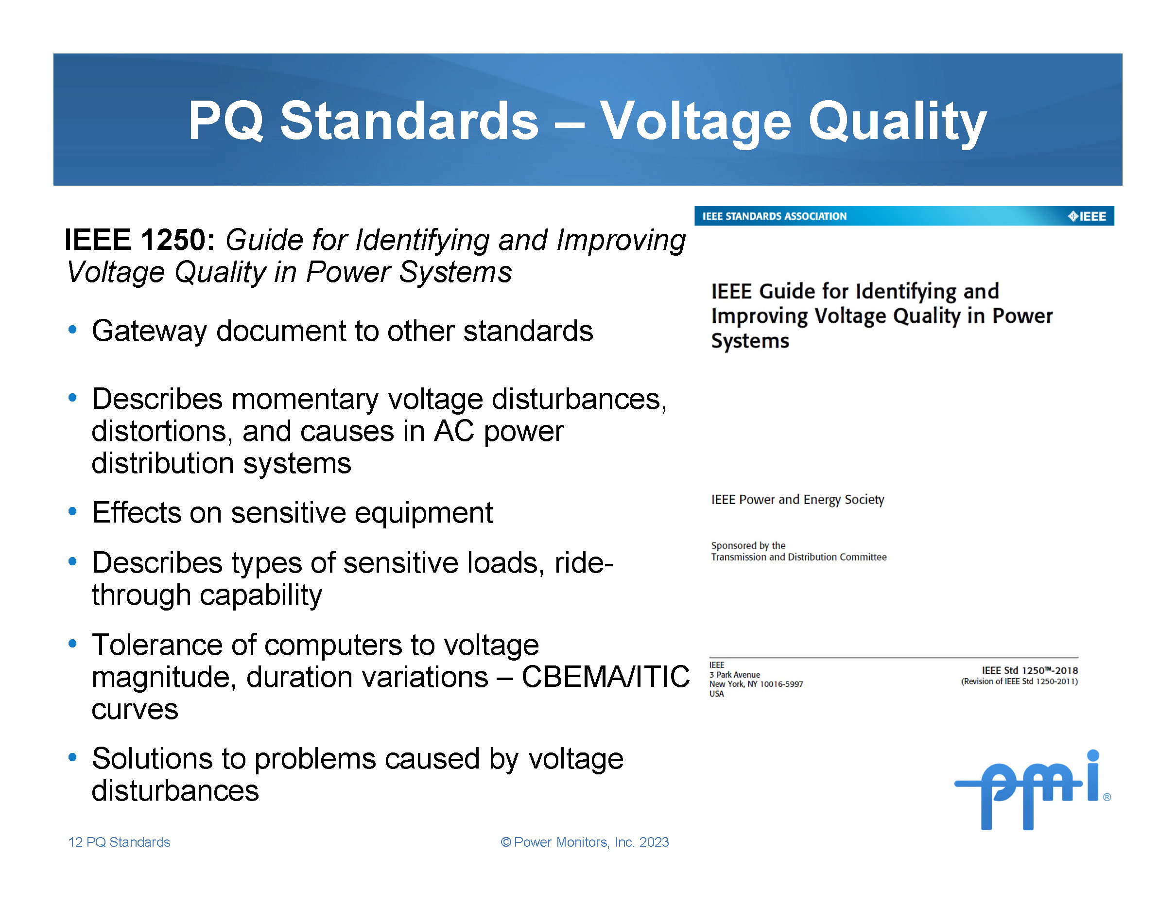 Free Power Quality Training Classes from PMI Power Monitors Inc.