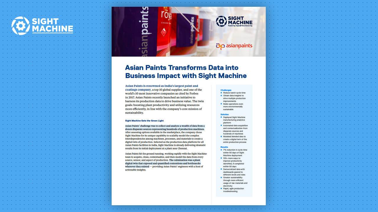 Asian Paints Case Study Sight Machine