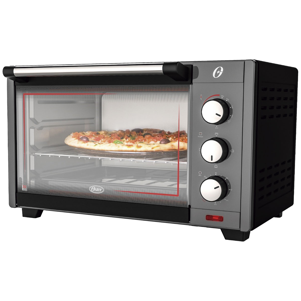 FORNO ELÉTRICO 30L PRETO E GRAFITE OFOR300 1600W 127V Infocase