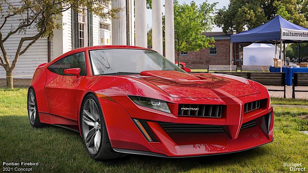 2021 Pontiac Firebird Puts Big Red Nose on Modern Muscle CarRendered