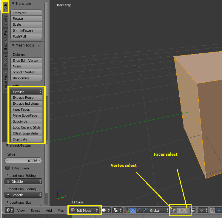 Blender Extrude et plus