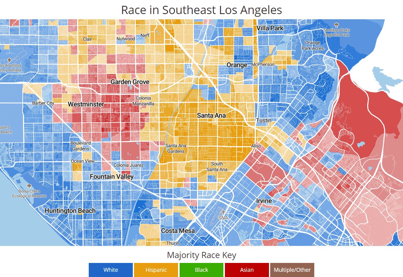 data visualization [OC] Where Racial Segregation and Disparity