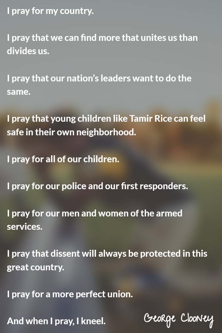 A Prayer for My Country by Clooney Infographic A Day