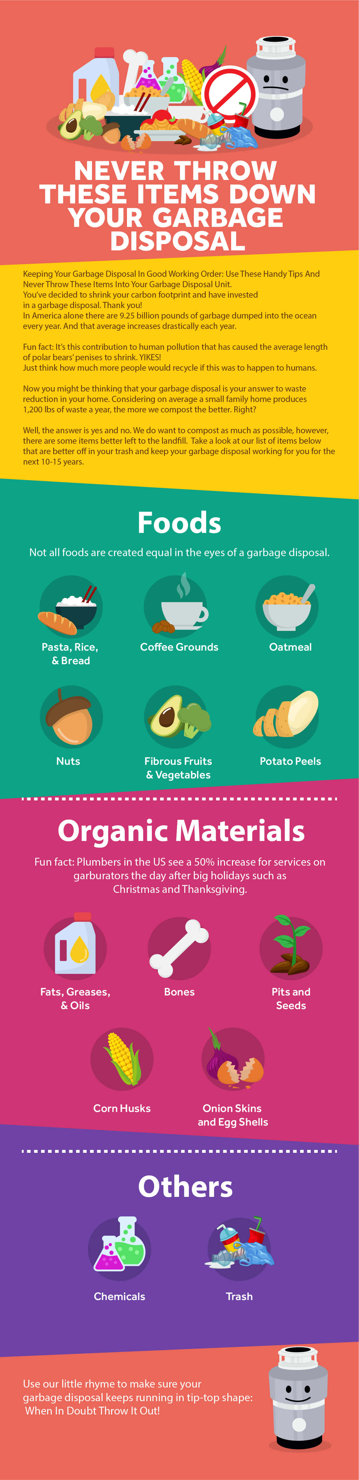 Never Throw These Items Down Your Garbage Disposal [INFOGRAPHIC