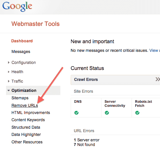 How to remove urls from Google index using webmaster tools InfoHeap