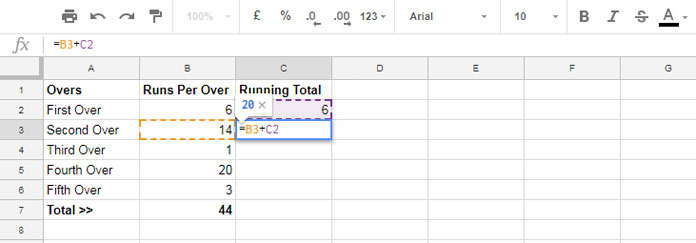 Normal and Array Based Running Total Formula in Google Sheets