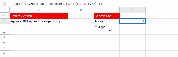 Multiple Search Strings in a Single SEARCH Formula in Google Sheets