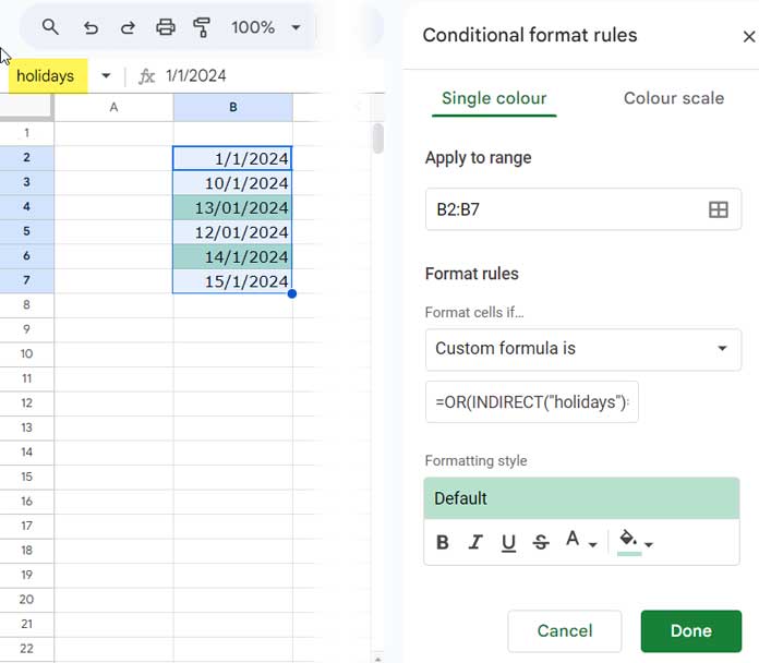 How to Use Named Ranges in Conditional Formatting in Google Sheets