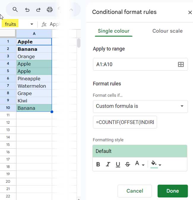 How to Use Named Ranges in Conditional Formatting in Google Sheets