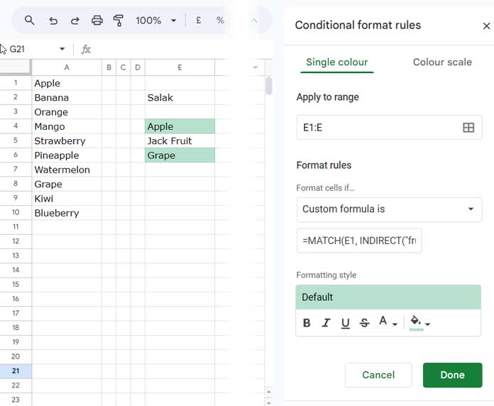 How to Use Named Ranges in Conditional Formatting in Google Sheets