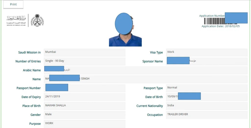 Saudi Arabia Work Visa Check Info Omni