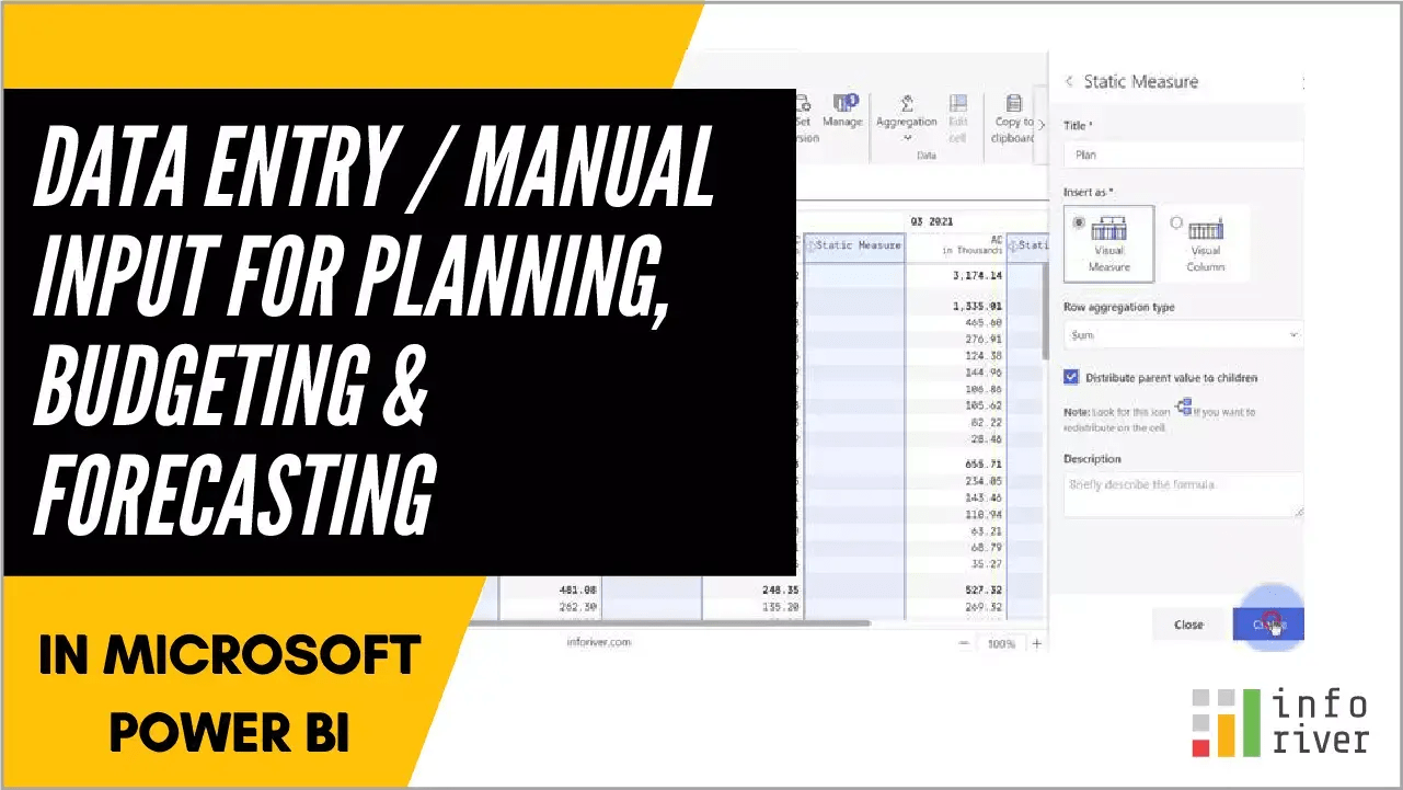 Manually enter data in a new column in Power BI table/matrix Inforiver