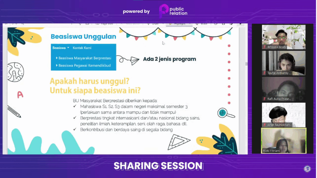 "SHARING SESSION" with Scholarship Grantee of Ministry Education and