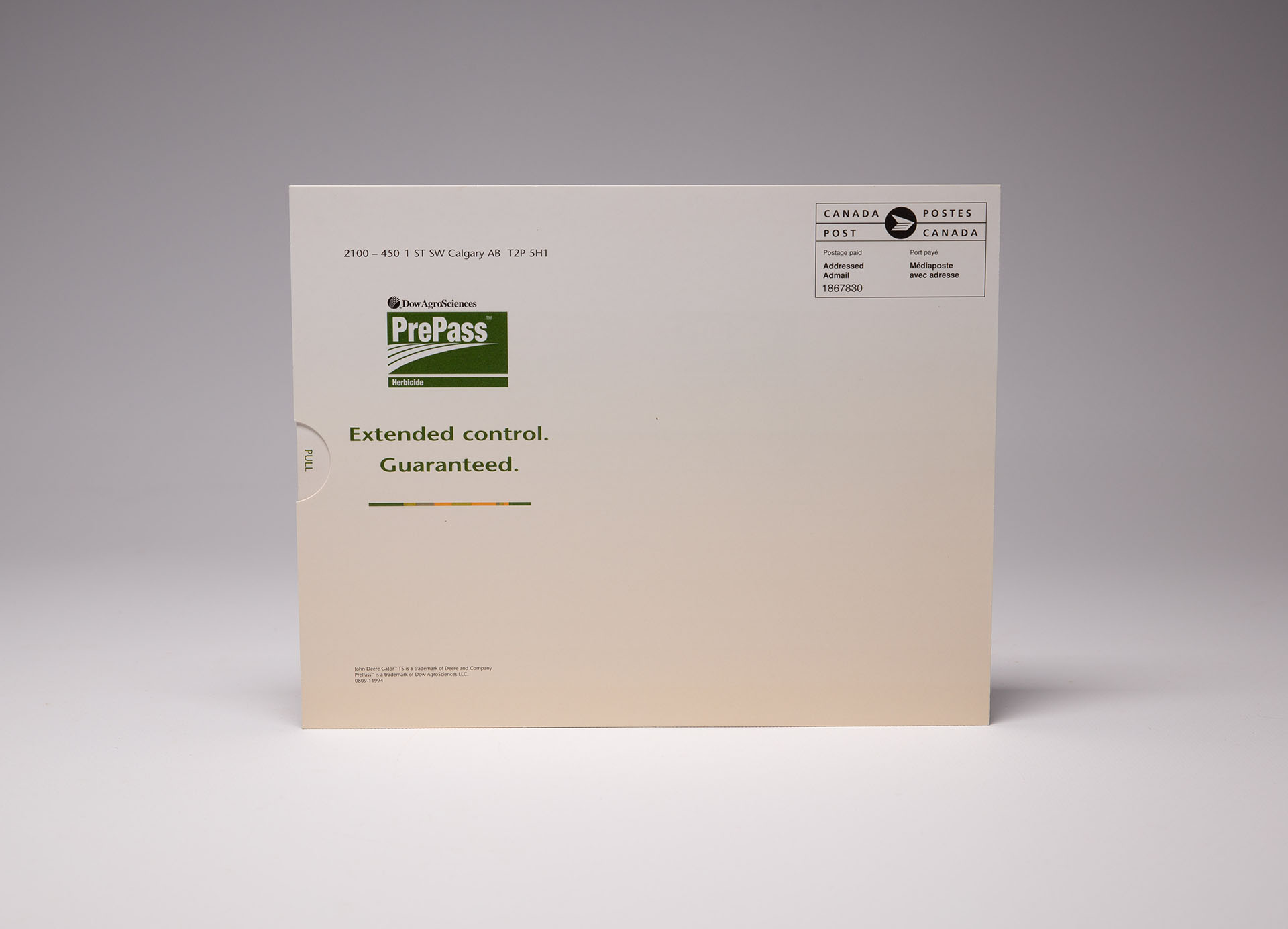 Dow AgroSciences PrePass Slider Mailer Information Packaging