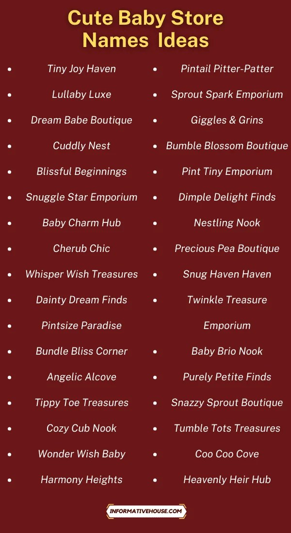 499+ Cute Baby Store Names Ideas You Must Check! Informative House