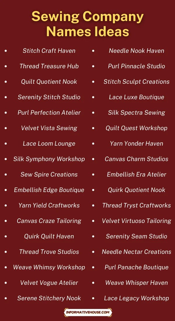 499+ Unique Sewing Business Names Ideas to Attract! Informative House