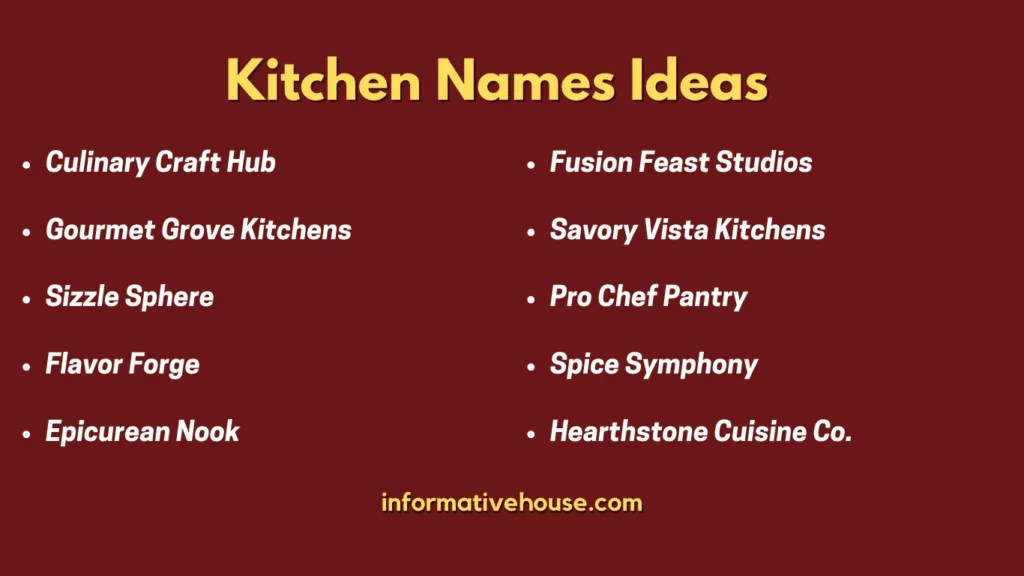 499+ Most Creative and Fancy Kitchen Names Ideas List! Informative House