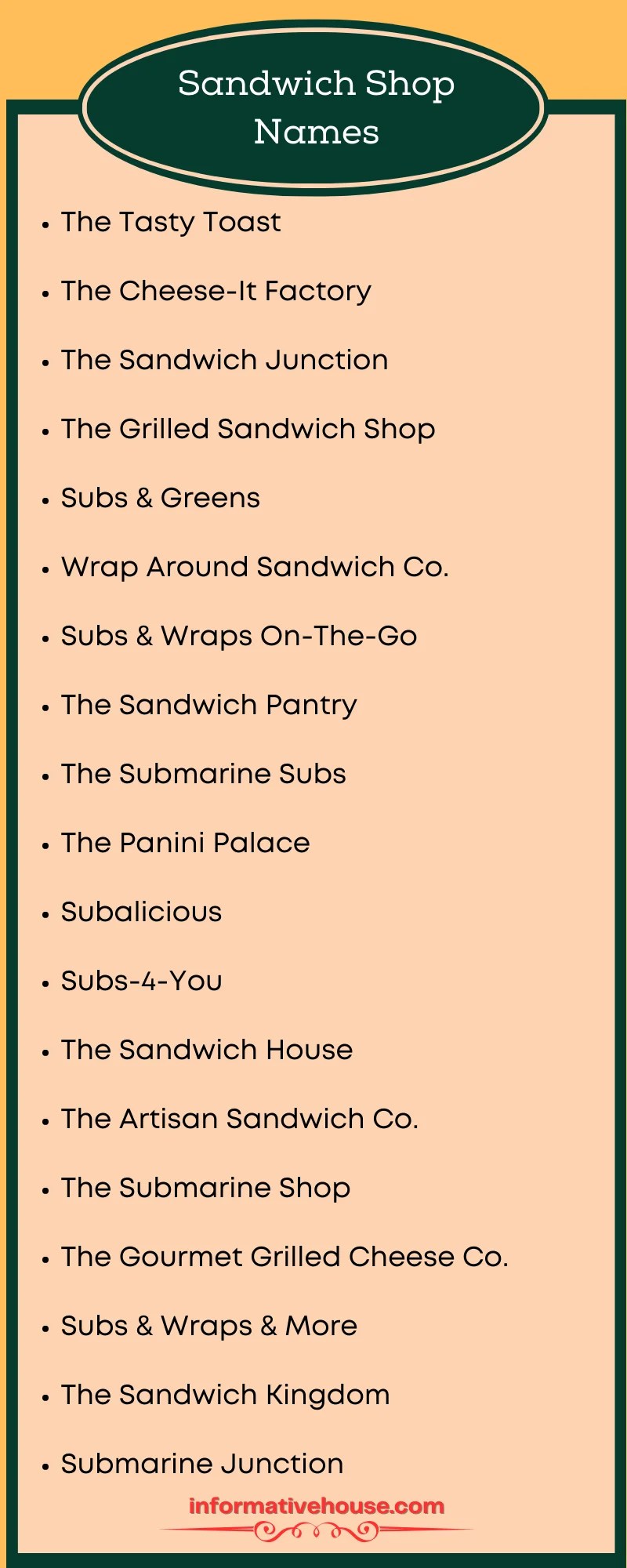 684+ Memorable Sandwich Shop Names The Ultimate List! Informative House
