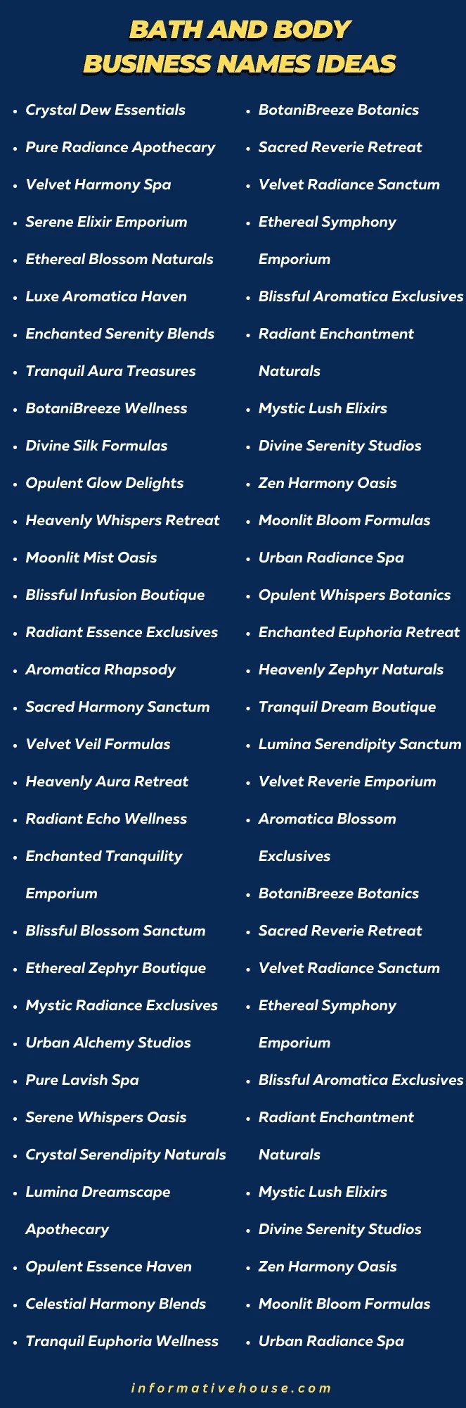 499+ Best Catchy Bath And Body Business Names Ideas Informative House