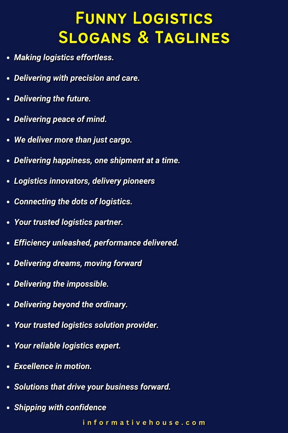 199+ Most Funny Logistics Slogans and Taglines Informative House