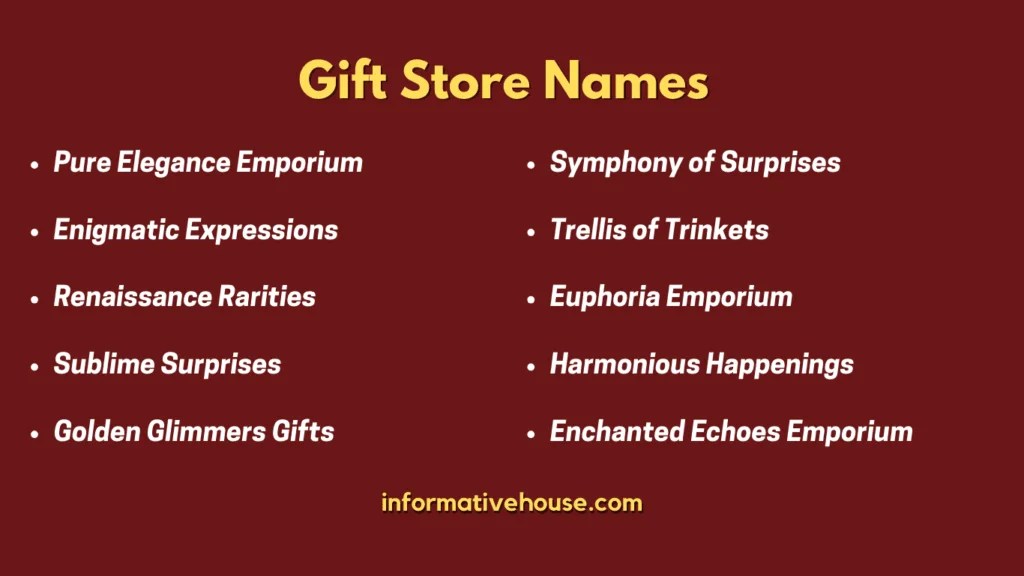 Discover 499+ Perfect Gift Shop Name Ideas to Inspire! Informative House