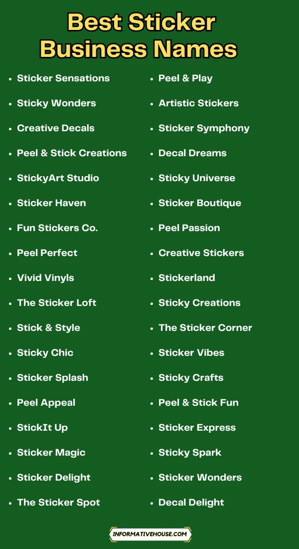 573+ Top Sticker Business Name Ideas for Your Creative Brand