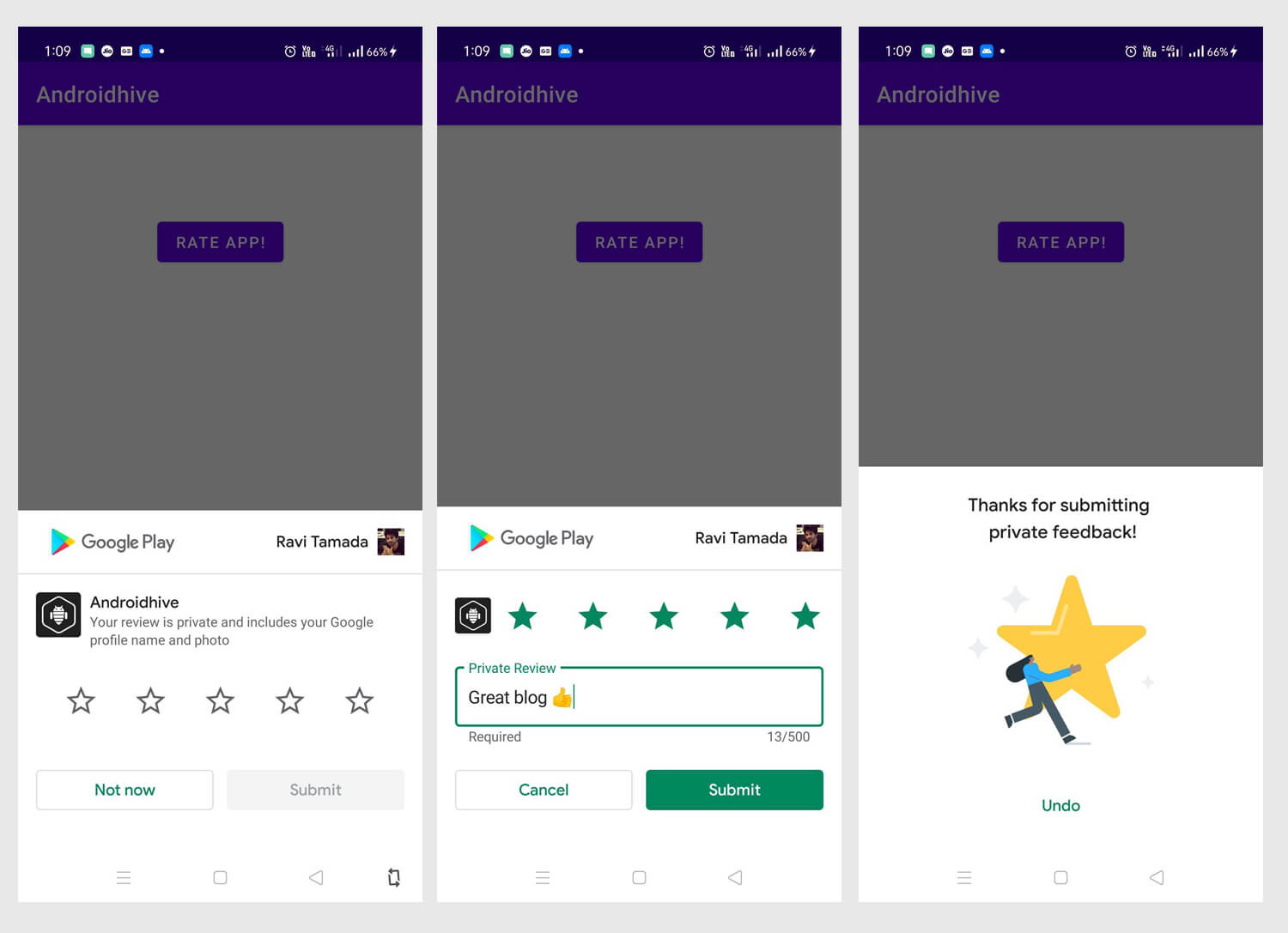 Android Rate App using Google InApp Review API Readers By InfoTheme