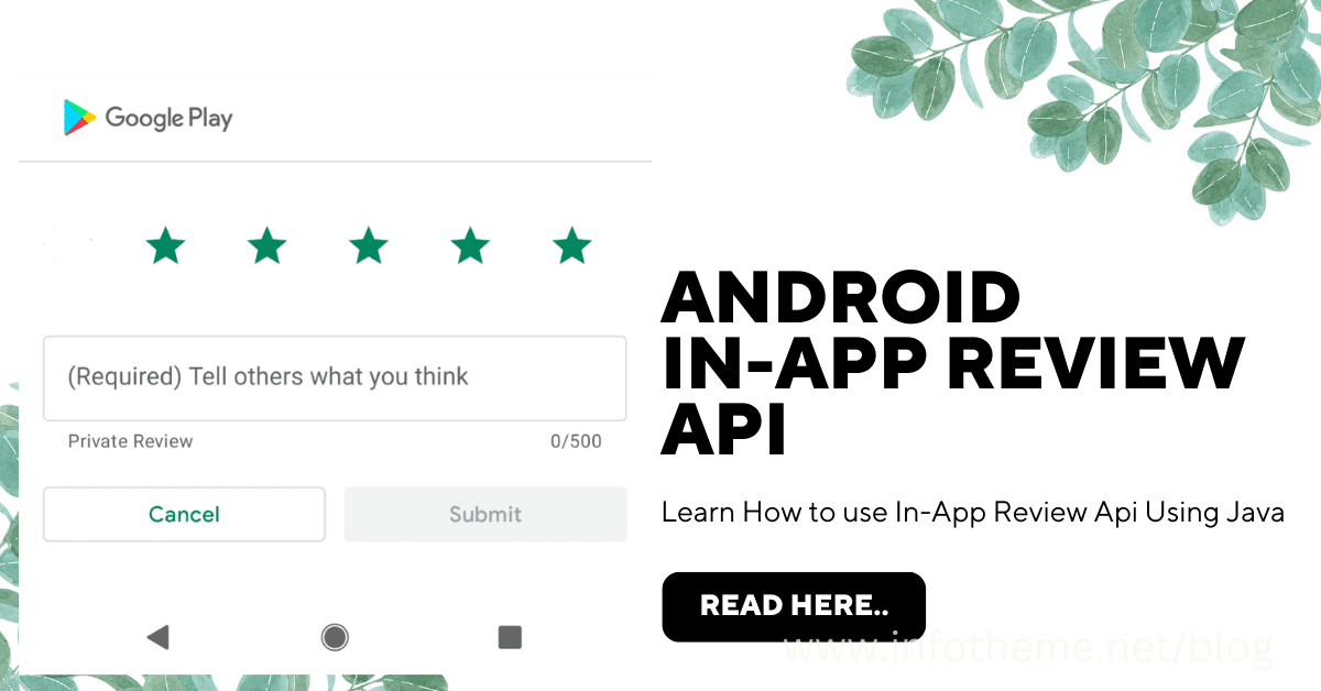 Android Rate App using Google InApp Review API Readers By InfoTheme