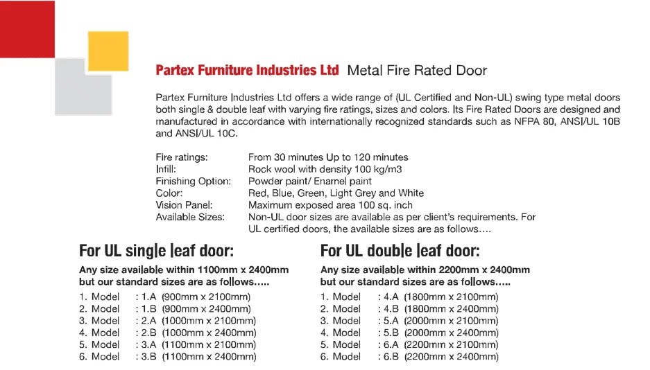 Partex UL Certified Fire Retardant Door Now in Bangladesh Infozone24