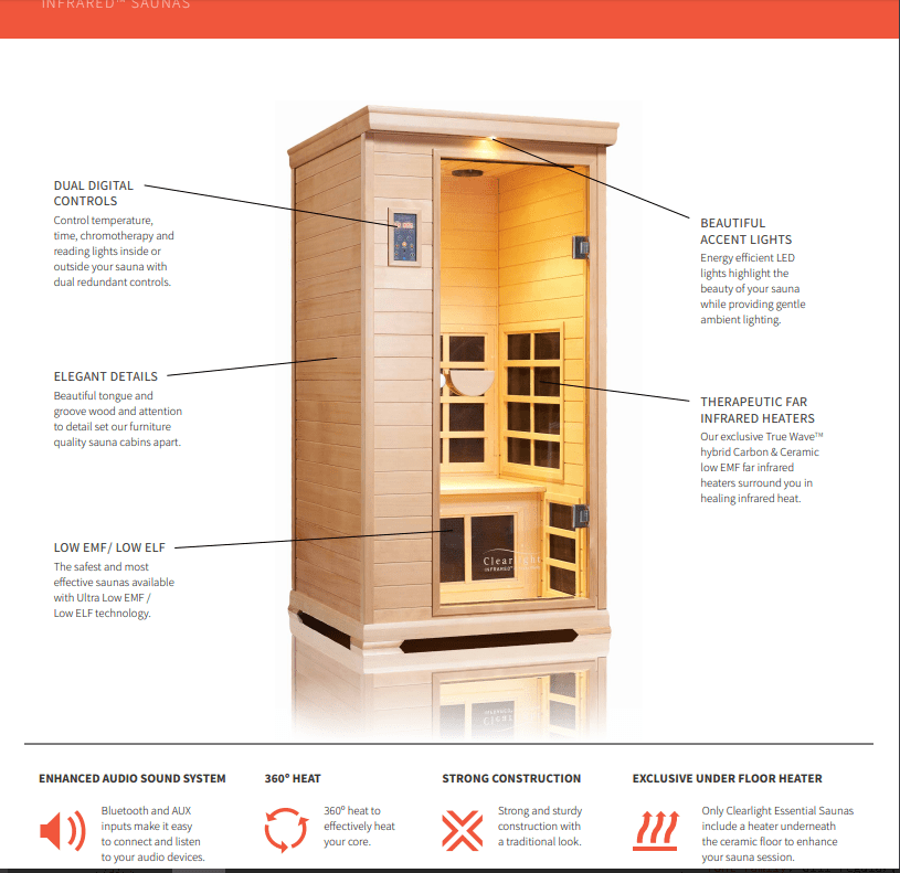 Spac sheet Clearlight Infrared Saunas