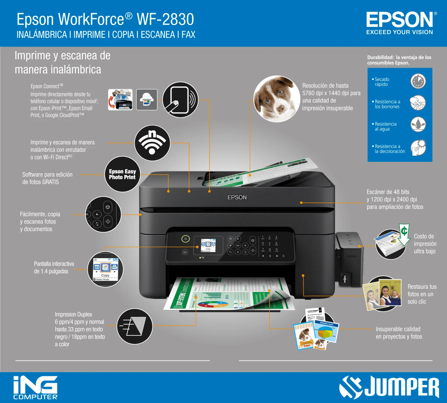 IMPRESORA EPSON WF 2850 WIFI