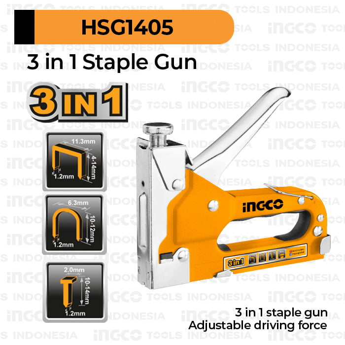 3in1 Staple Gun INGCO HSG1405 Stapler Staples Steples Tembak Jok