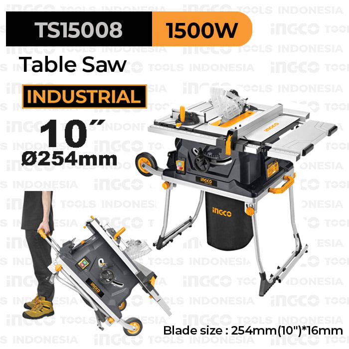 Folding Table Saw (10") INGCO TS15008 Mesin Gergaji Meja Potong Kayu