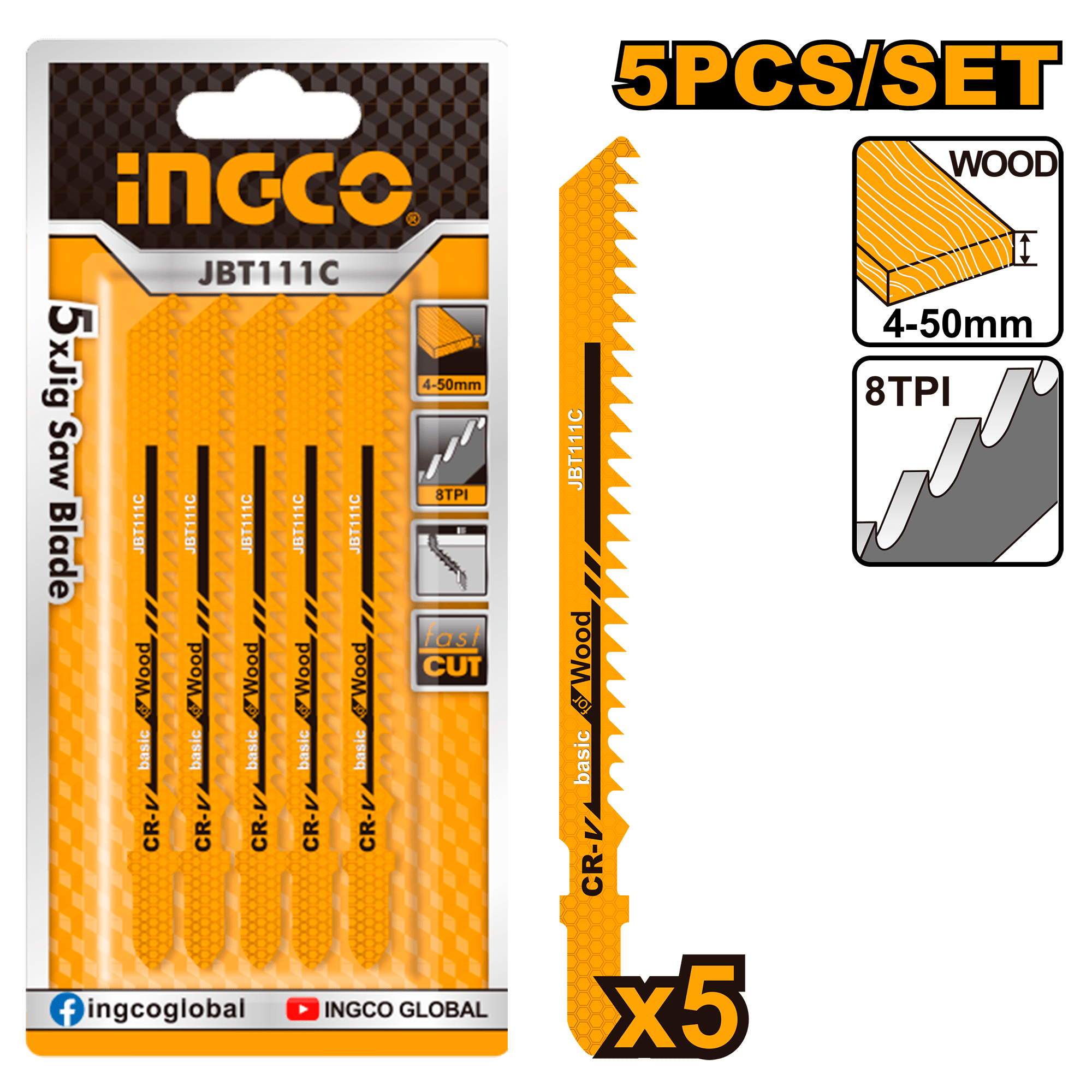 Jig saw blade for wood (JBT111C)