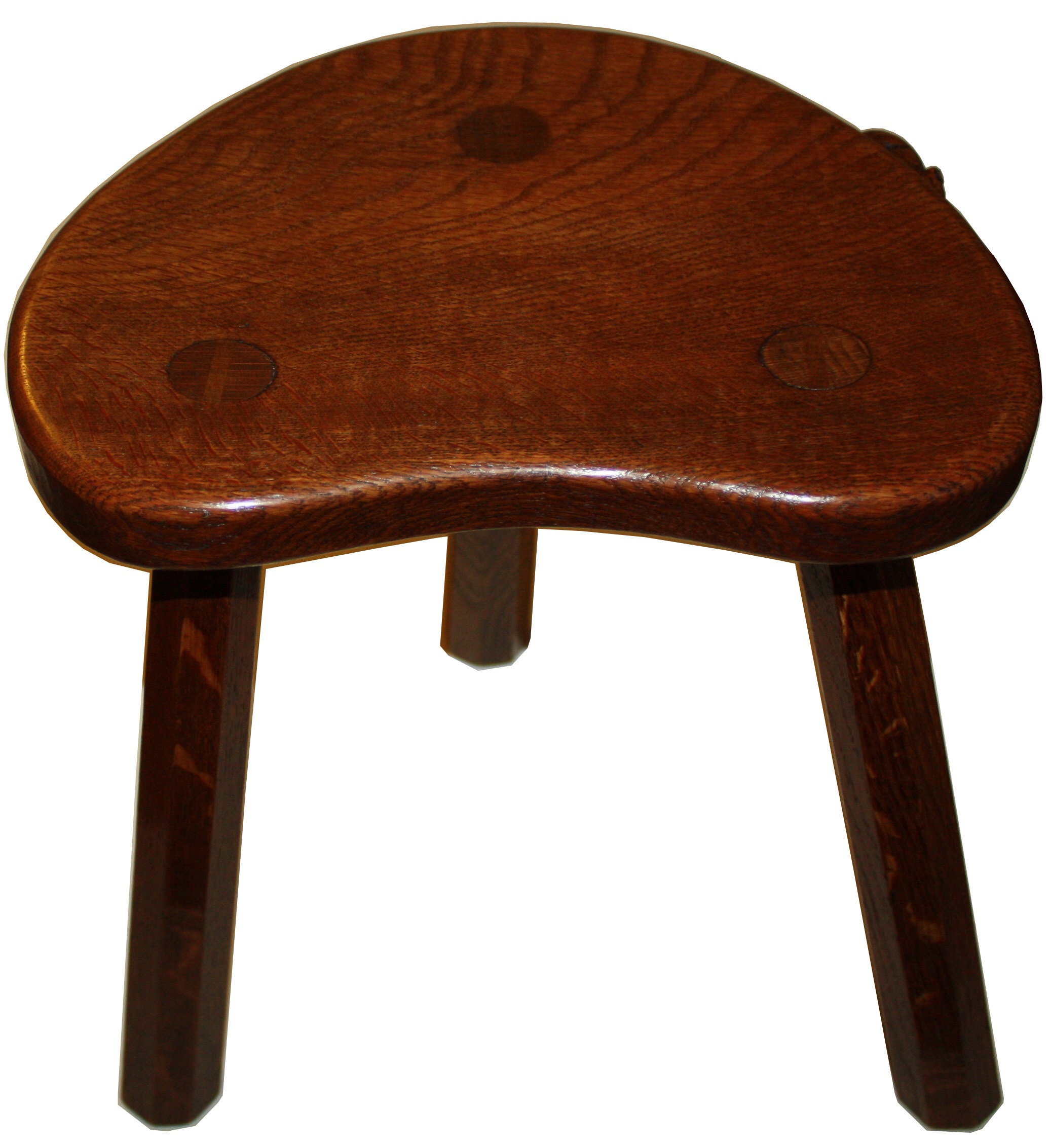 ROBERT MOUSEMAN THOMPSON EARLY CARVED OAK MILKING STOOL