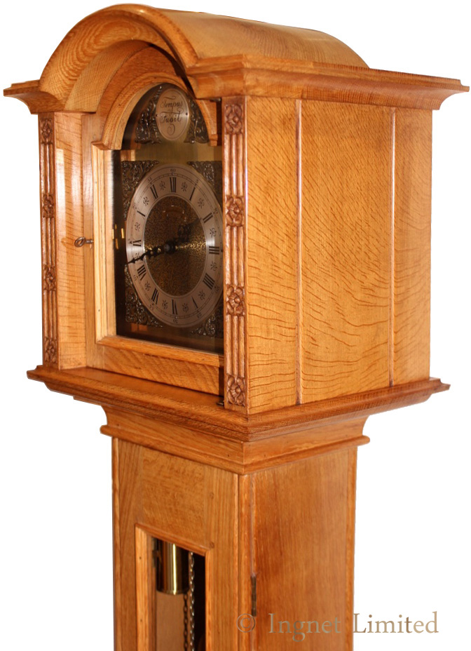 ROBERT MOUSEMAN THOMPSON RARE VINTAGE OAK GRANDMOTHER CLOCK