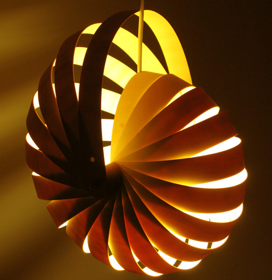 NAUTILUS EcoFriendly FlatPack Hanging Lamp Inhabitat Green Design
