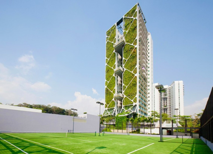 World’s Largest Vertical Garden at the Singapore Tree House Condominium