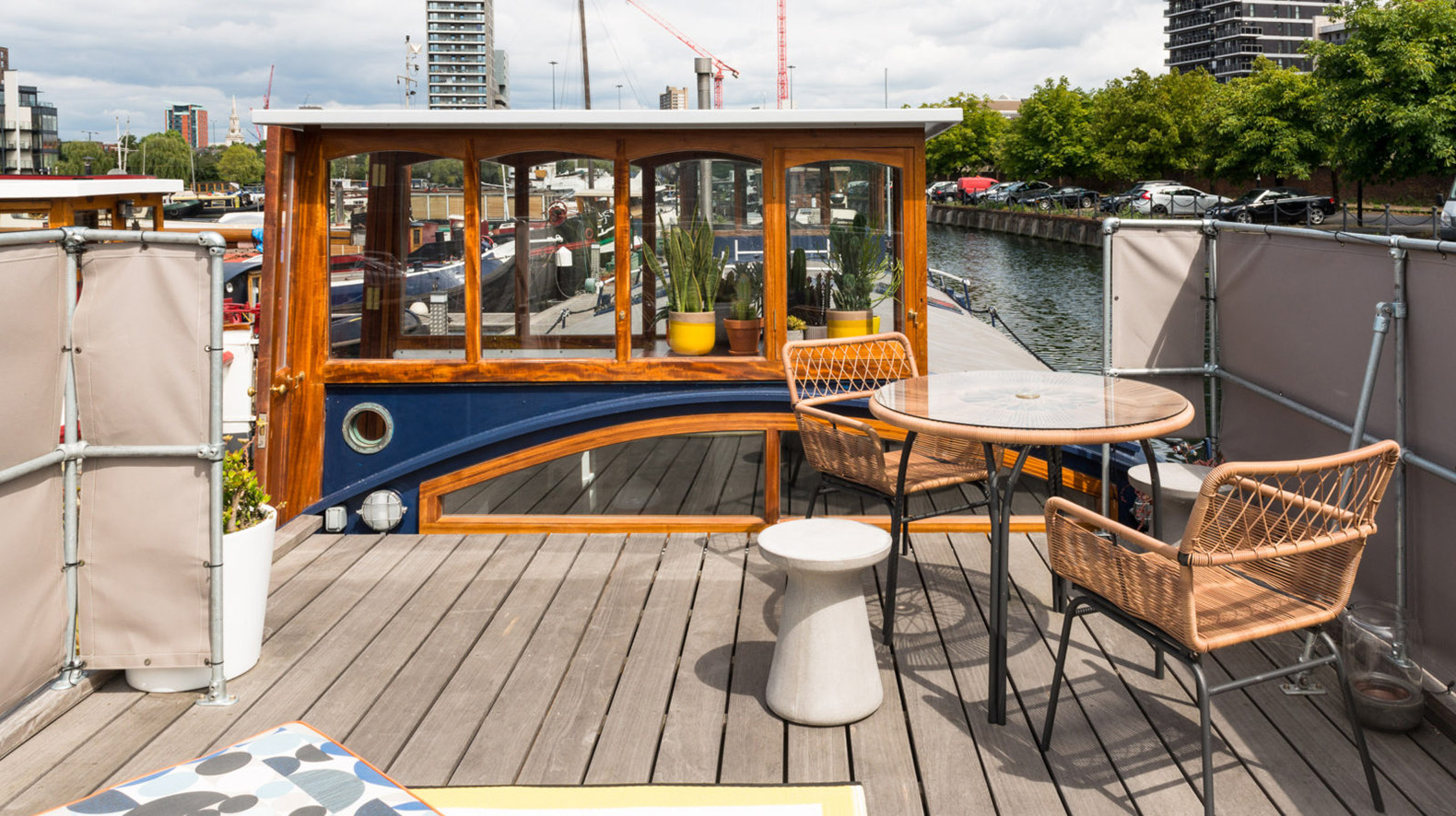 Coal barge in London converted into a sophisticated floating home