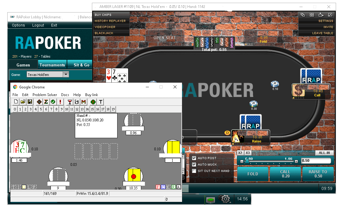 Bot plays in RAPoker ! Online poker bot software