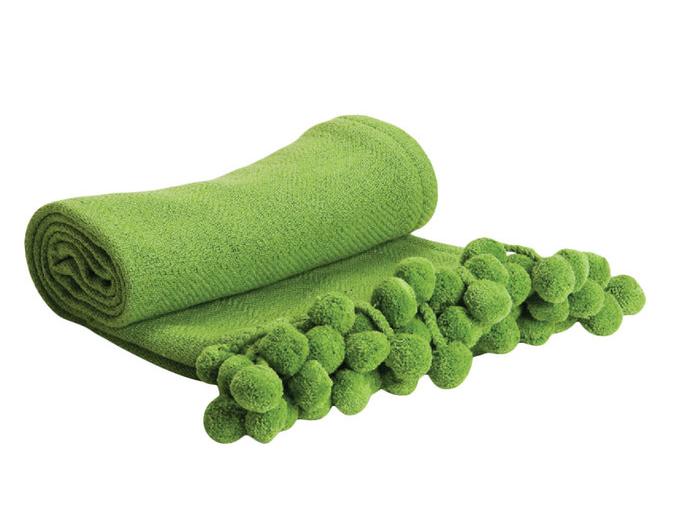 Cotton Pom Pom Throw Blanket InitialImpressions