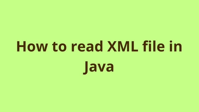 How to read XML file in Java