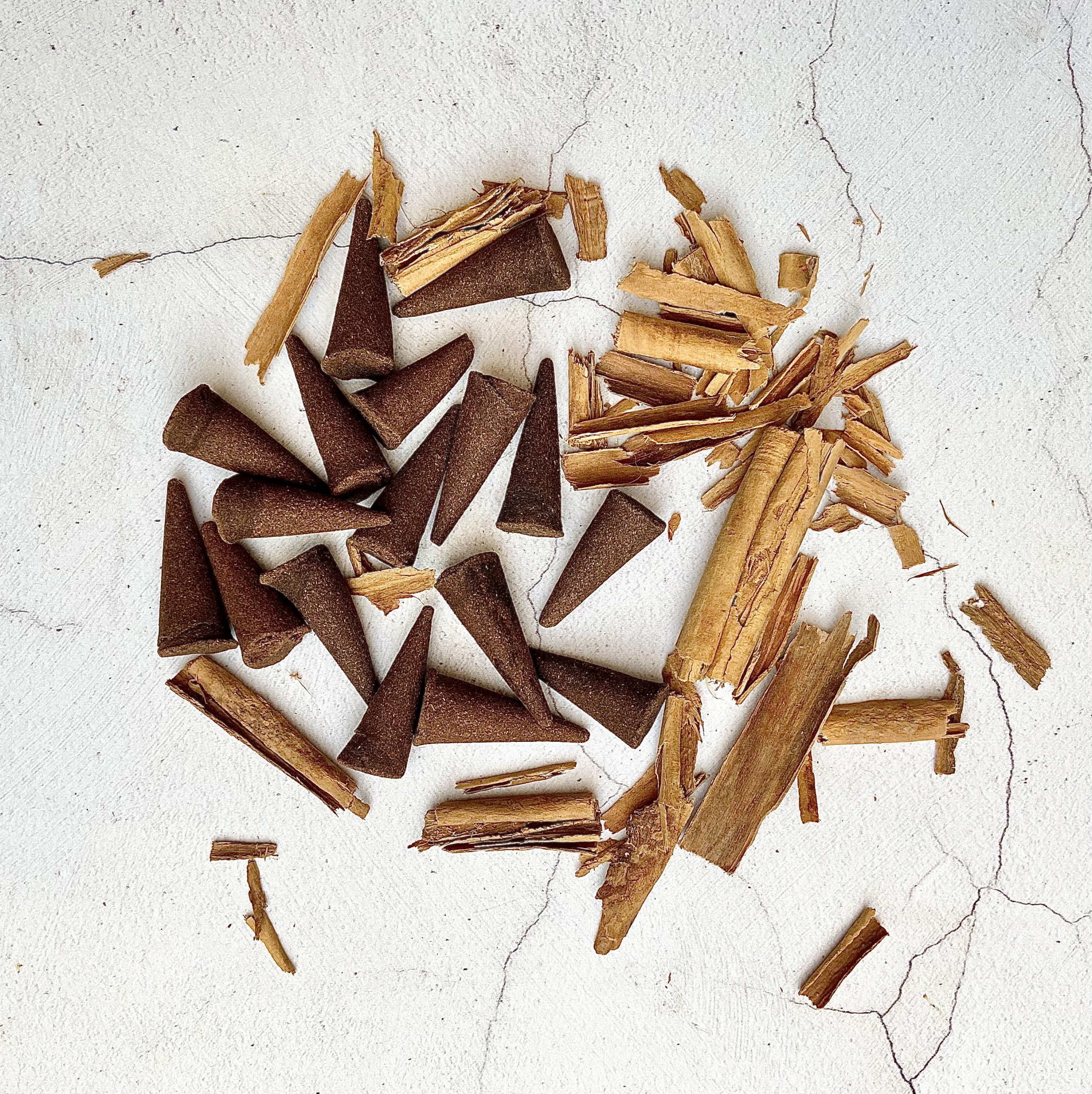 Hand dipped incense cones with a highly scented patchouli scent with