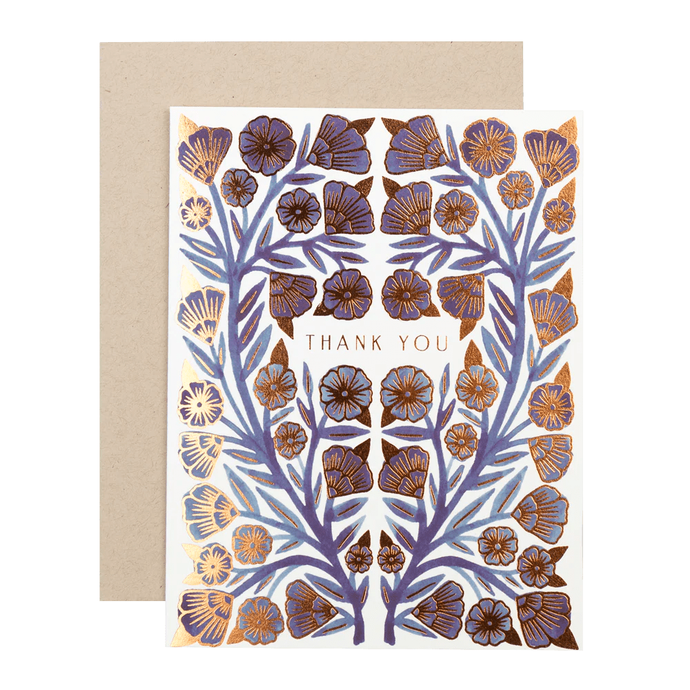 Blue Poppy Thank You Card Set Ink+Volt