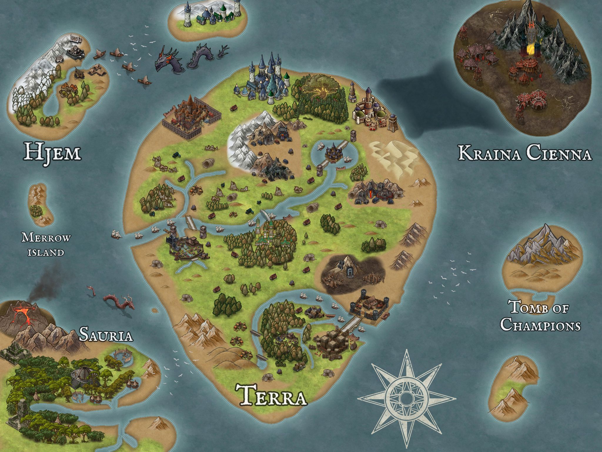 Map of Gaia Continent of Terra Inkarnate Create Fantasy Maps Online