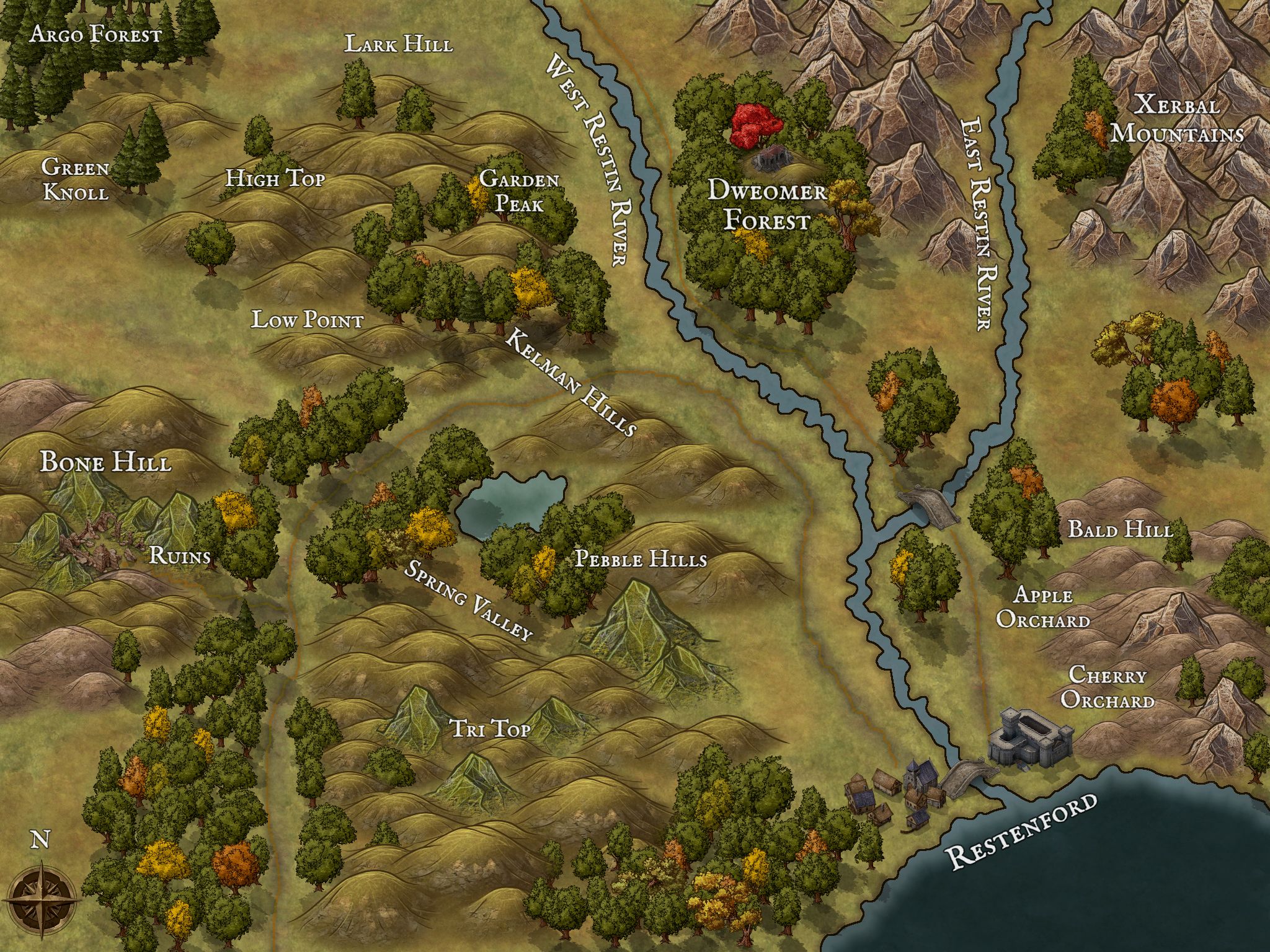 Secret of Bone Hill Wilderness Map Inkarnate Create Fantasy Maps Online