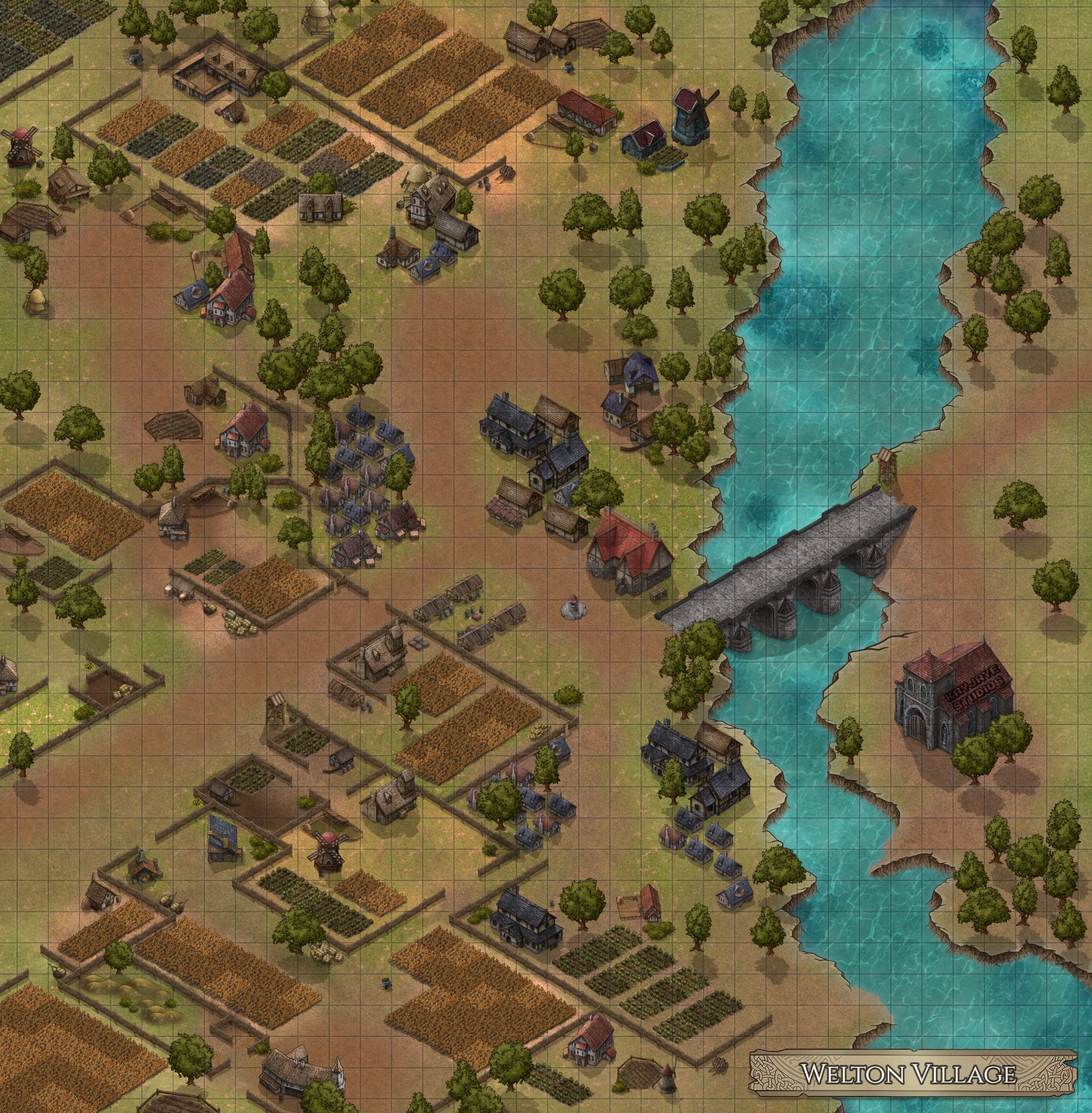 Welton Village (Grid) Inkarnate Create Fantasy Maps Online