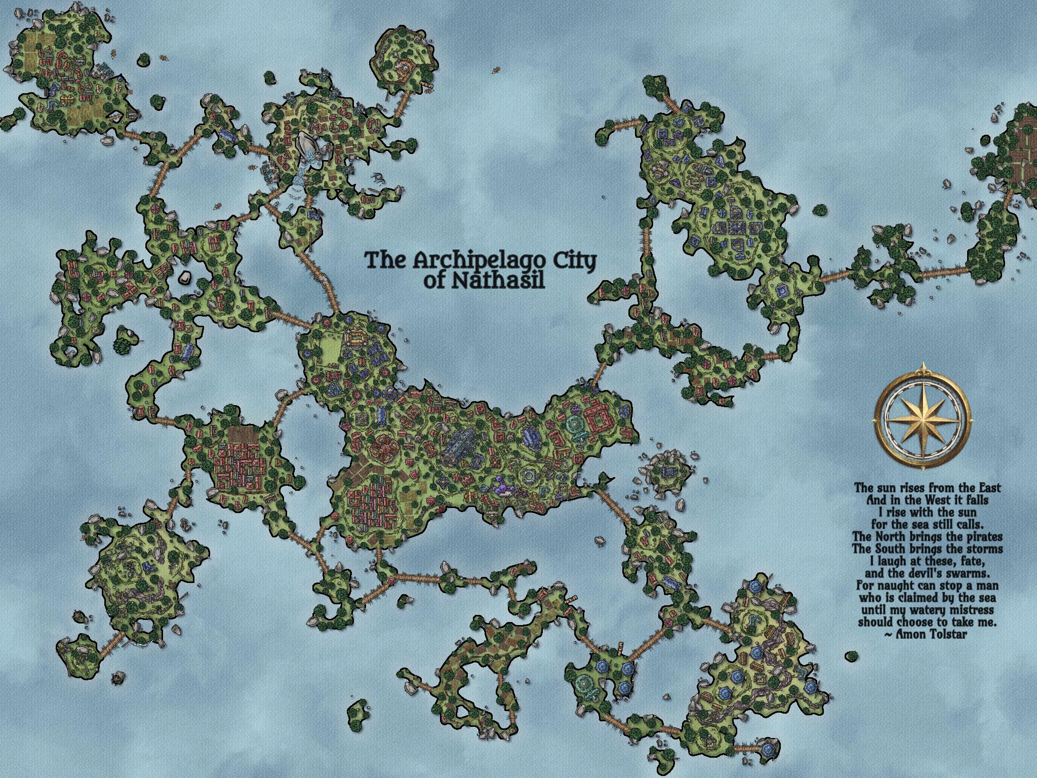 The Archipelago City of Nathasil Inkarnate Create Fantasy Maps Online